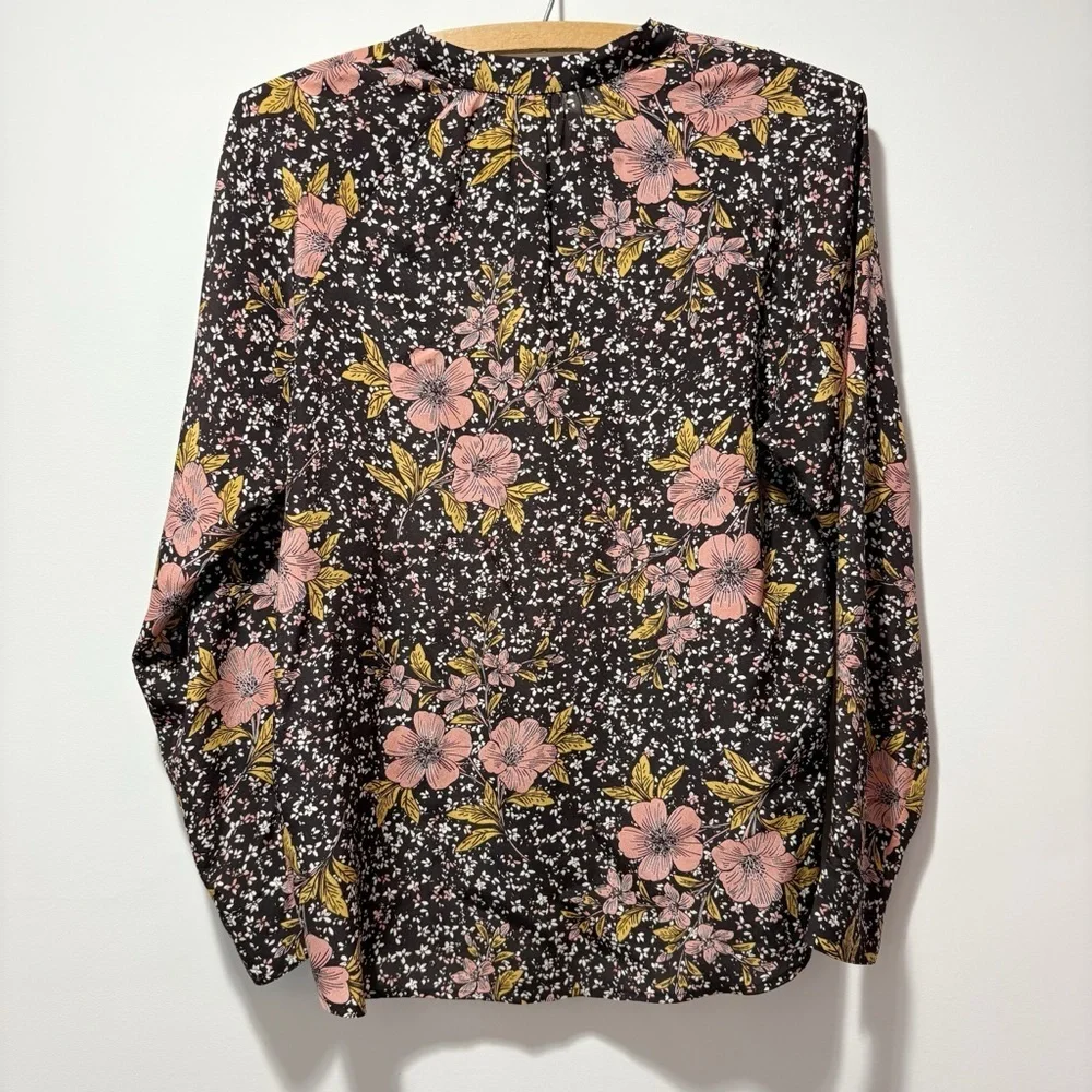Zadig and Voltaire Chai Print Dark Floral 100% Silk Blouse Top Size XS Luxury - Picture 4 of 14
